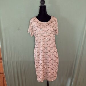 Main Strip Gold Sequin Cocktail Dress size L